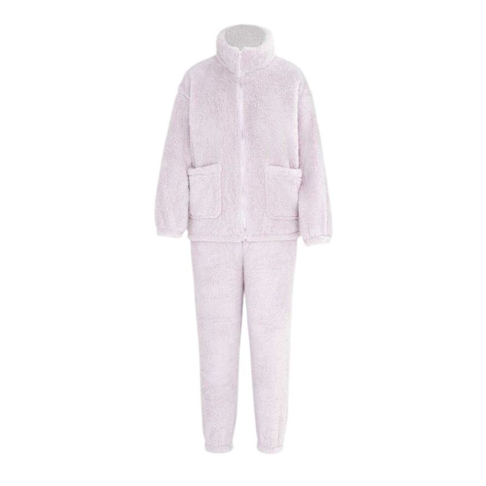 Miso Womens/Ladies Sherpa Fleece Loungewear Set / Purple